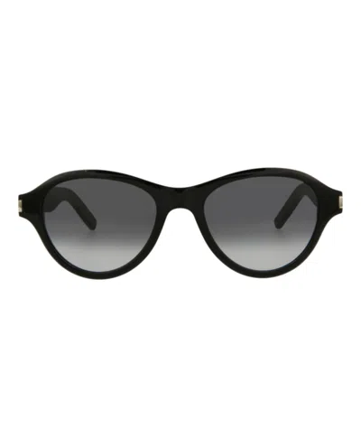 Saint Laurent Round-frame Acetate Sunglasses In Black