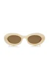 Saint Laurent Round-frame Acetate Sunglasses In Neutral