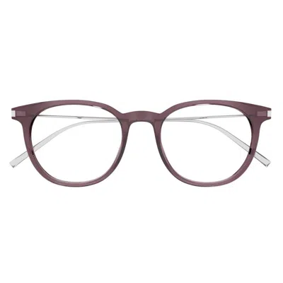 Saint Laurent Round Frame Glasses In Brown