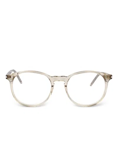 Saint Laurent Round-frame Glasses In Brown