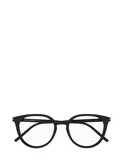 Saint Laurent Round Frame Glasses In Black