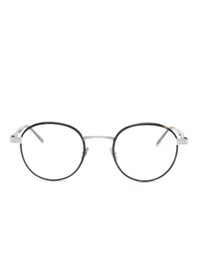Pre-owned Saint Laurent Round-frame Glasses In Black