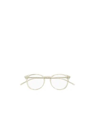 Saint Laurent Round-frame Glasses In White