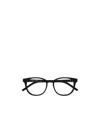 Saint Laurent Round-frame Logo-detail Glasses In Black
