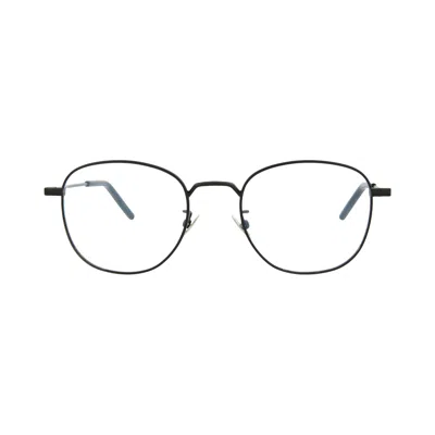 Pre-owned Saint Laurent Round Frame Metal Optical Frames 'black/transparent' | Men's Size Onesize