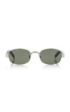 Saint Laurent Round-frame Metal Sunglasses In Metallic