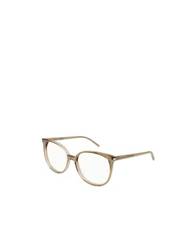 Saint Laurent Round-frame Optical Glasses In Nude