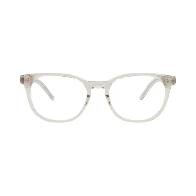 Pre-owned Saint Laurent Round-frame Recycled Acetate Optical Frames 'beige Transparent' | Cream | Women's Size In White