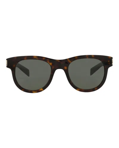 Saint Laurent Round-frame Recycled Acetate Sunglasses In Brown