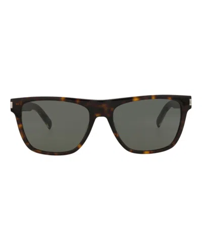 Saint Laurent Round-frame Recycled Acetate Sunglasses In Brown