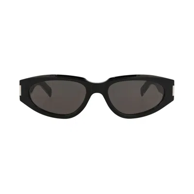 Pre-owned Saint Laurent Round-frame Recycled Acetate Sunglasses 'black Grey' | Women's Size Onesize