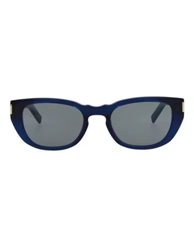 Saint Laurent Round-frame Recycled Acetate Sunglasses Man Sunglasses Blue Size 51 Acetate