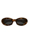 Saint Laurent Round-frame Sunglasses In Brown