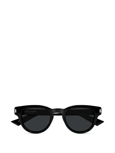 Saint Laurent Round-frame Sunglasses In Black