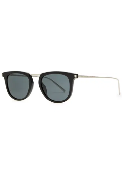 Saint Laurent Round-frame Sunglasses In Black