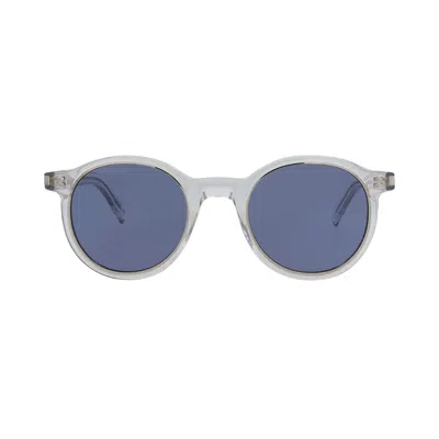 Pre-owned Saint Laurent Round Frame Sunglasses 'crystal/blue' | Men's Size Onesize