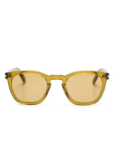 Saint Laurent Round-frame Sunglasses In Green
