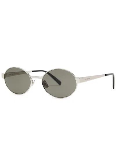 Saint Laurent Round-frame Sunglasses In Green