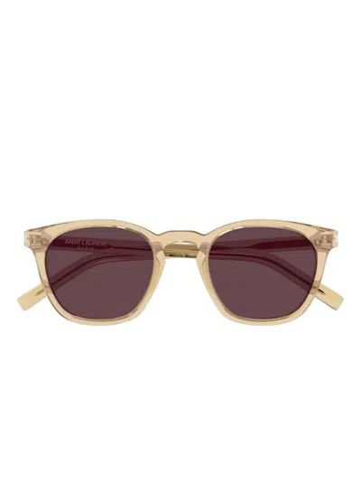 Saint Laurent Round-frame Sunglasses In Yellow