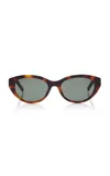 Saint Laurent Round-frame Tortoiseshell Acetate Sunglasses In Brown