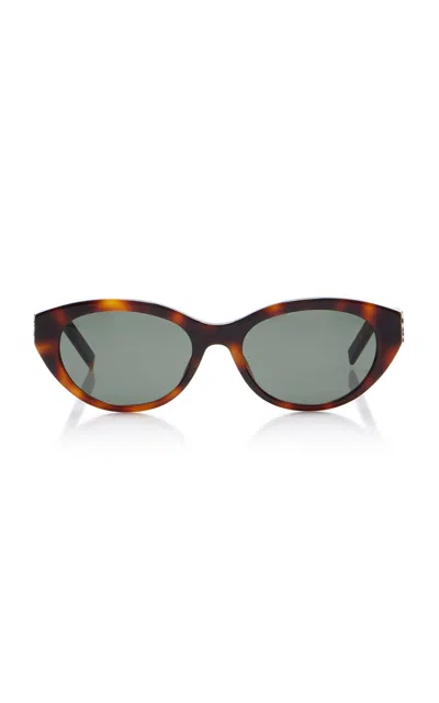 Saint Laurent Round-frame Tortoiseshell Acetate Sunglasses In Havana Havana Grey
