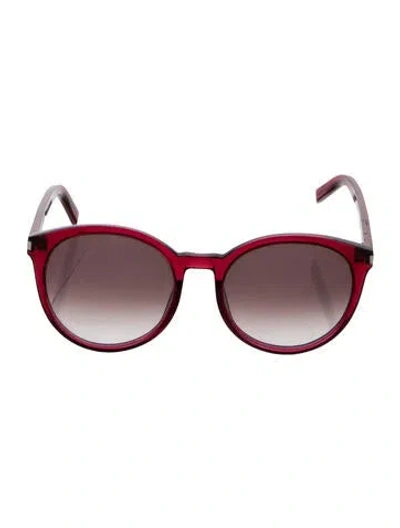 Pre-owned Saint Laurent Round Gradient Sunglasses In Red