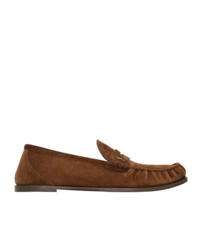 SAINT LAURENT SAINT LAURENT LAURENT LOGO PLAQUE LOAFERS