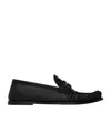 Saint Laurent Round Head Loafer Shoes In Black