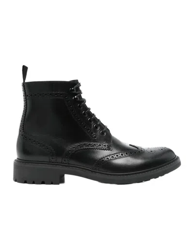 Saint Laurent Round-head Short Boots In Black
