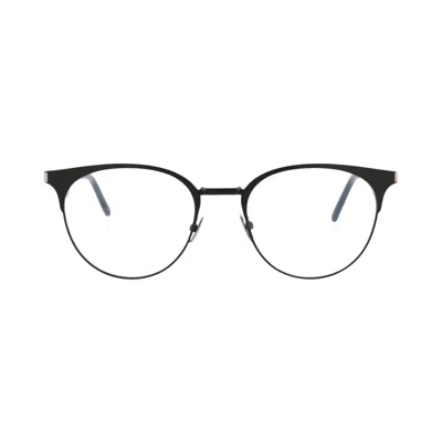 Pre-owned Saint Laurent Round Metal Optical Frames 'black/transparent' | Men's Size Onesize