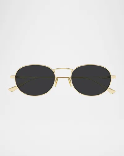 Saint Laurent Round Metal Sunglasses In Gold