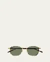 Saint Laurent Round Metal Sunglasses In Gold