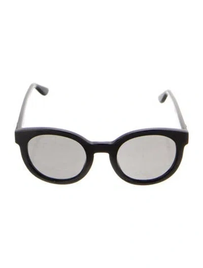 Pre-owned Saint Laurent Round Mirrored Sunglasses In Black