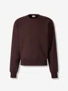 Saint Laurent Cassandre Embroidered Sweatshirt In Burgundy