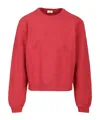 Saint Laurent Cotton Sweatshirt With Crew Neck And Long Sleeves In Red