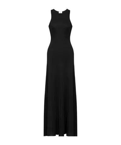Saint Laurent Round Neck Sleeveless Dress In Black