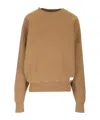 Saint Laurent Crewneck Sweatshirt Knitwear Brown In Brown