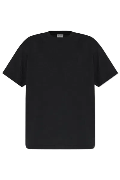 Saint Laurent Round Neck T-shirt In Black