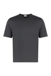 Saint Laurent Round Neck T-shirt In Cotton In Gray