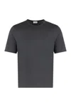 Saint Laurent Round Neck T-shirt In Cotton In Gray