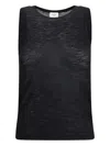 Saint Laurent Round-neck Tank Top In Black