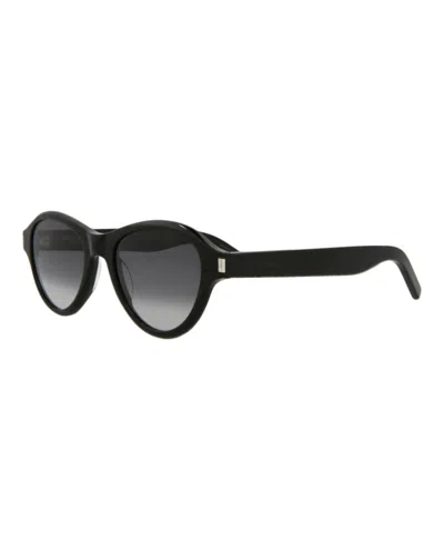 Pre-owned Saint Laurent Round Oval Sunglasses/30013041001) In Black/grey (sl520sunse