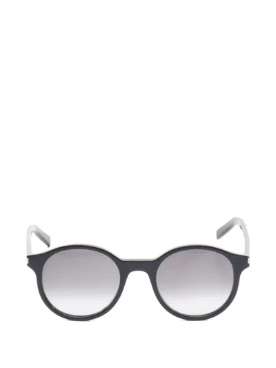 Pre-owned Saint Laurent Round Sunglasses In Black