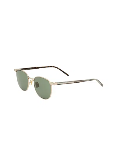 Saint Laurent Round Sunglasses In Green