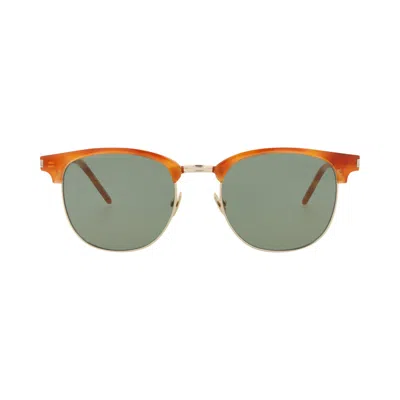 Pre-owned Saint Laurent Round Sunglasses 'havana/gold/green' | Brown | Men's Size Onesize