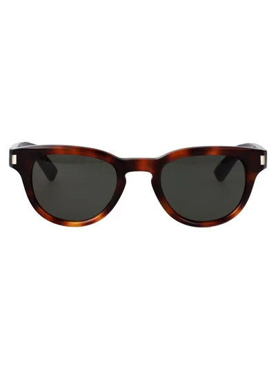 Saint Laurent Round Sunglasses Sl 876 003 In Brown