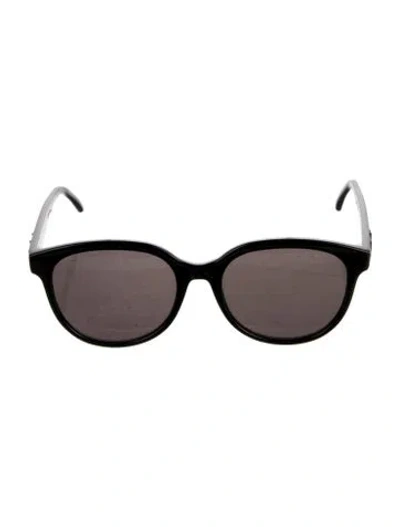 Pre-owned Saint Laurent Round Tinted Sunglasses In Black