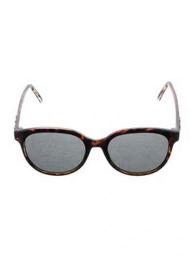Pre-owned Saint Laurent Round Tinted Sunglasses In Brown