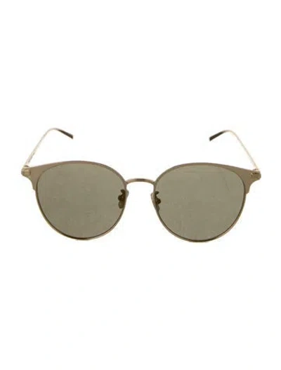 Pre-owned Saint Laurent Round Tinted Sunglasses In Gold