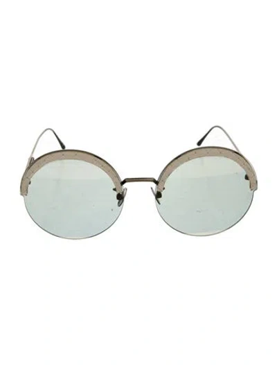 Pre-owned Saint Laurent Round Tinted Sunglasses In Neutral